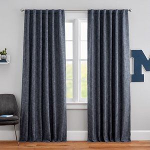 Pottery Barn Teen: True Blue Denim Blackout Curtain Panel, 84", Denim